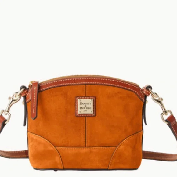 Dooney & Bourke Suede Mini Domed Crossbody Honey - Picture 13 of 15